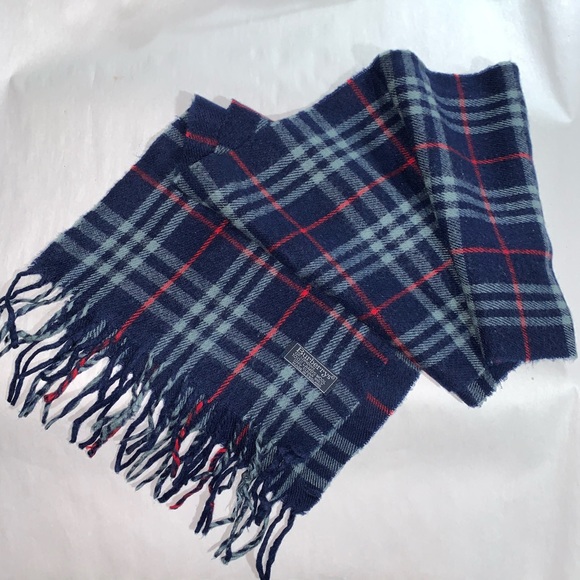 BURBERRY navy & red nova check LAMBSWOOL scarf - Picture 12 of 13